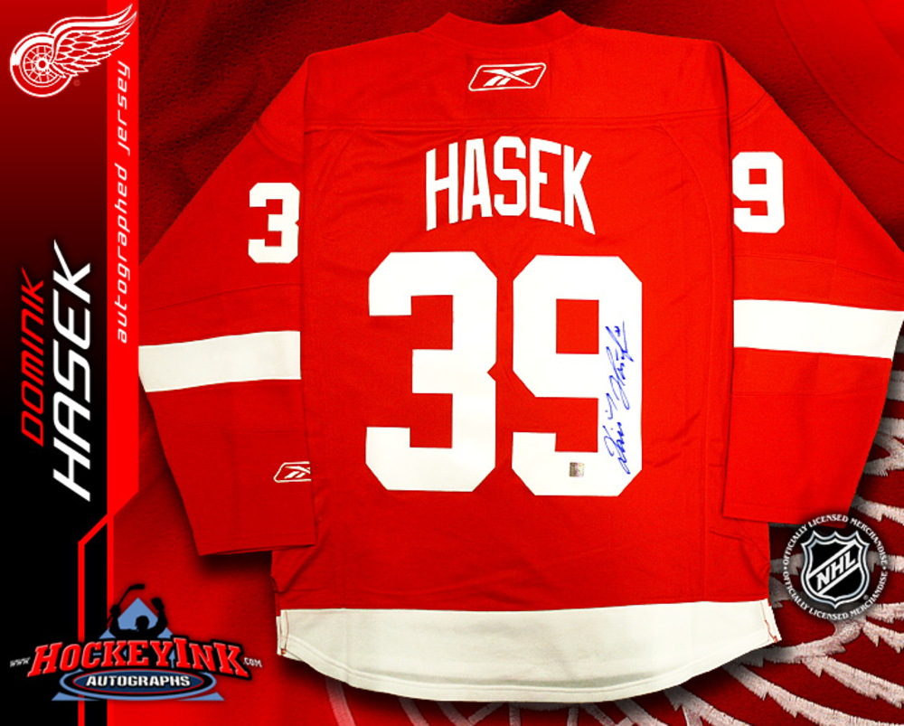DOMINIK HASEK Signed RBK Premier Red Detroit Red Wings Jersey