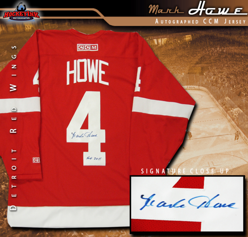 MARK HOWE Signed Detroit Red Wings Red CCM Jersey