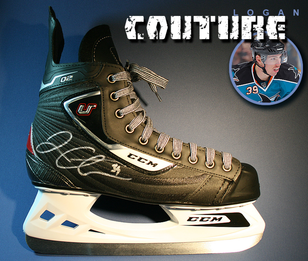 LOGAN COUTURE Signed CCM Skate - San Jose Sharks