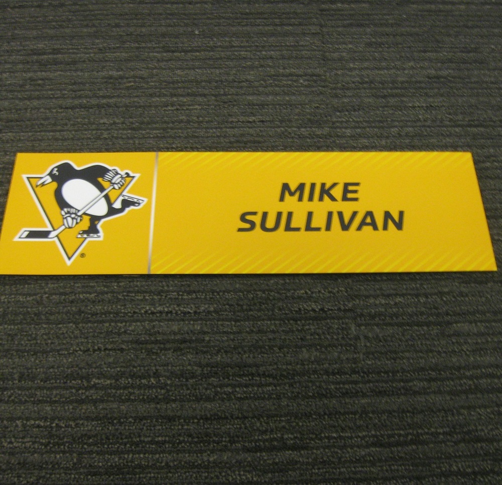 Mike Sullivan 2017 Stanley Cup Final Media Name Plate - Pittsburgh Penguins