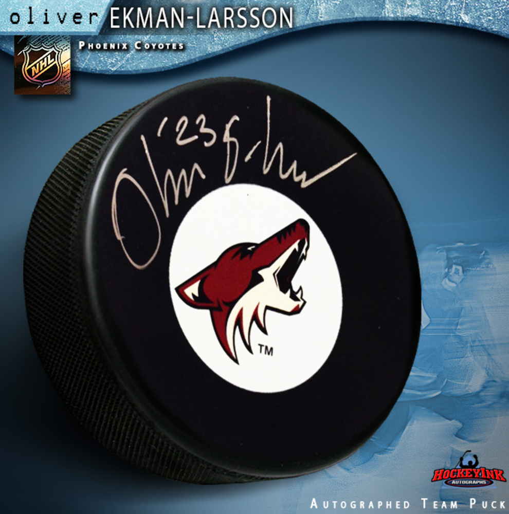 OLIVER EKMAN-LARSSON Signed Arizona Coyotes Puck