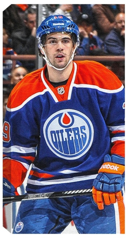 Justin Schultz - 14x28 Edmonton Oilers Dark Vertical Canvas