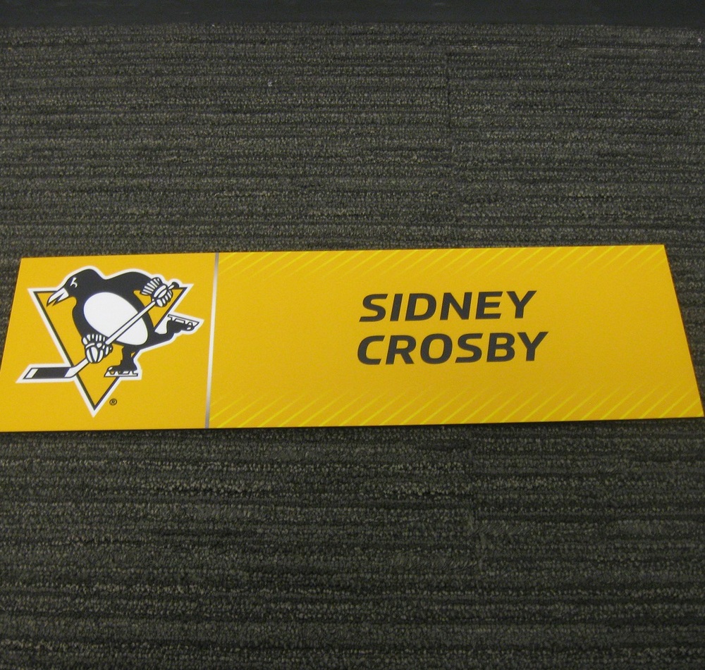Sidney Crosby 2017 Stanley Cup Final Media Name Plate - Pittsburgh Penguins
