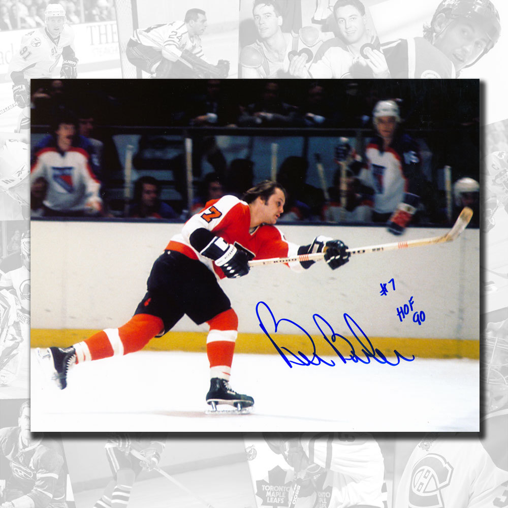 Bill Barber Philadelphia Flyers HOF Slapshot Autographed 8x10
