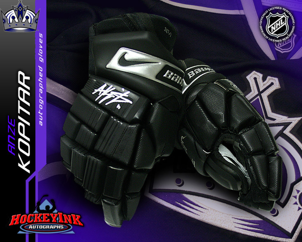ANZE KOPITAR Signed Los Angeles Kings Nike Player Model Gloves