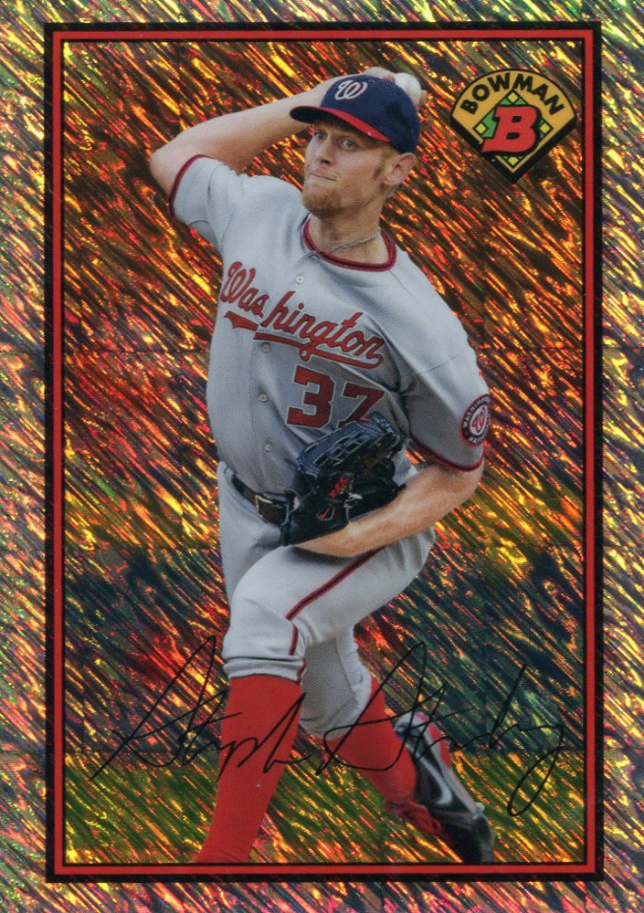 2014 Bowman '89 Bowman Is Back Silver Diamond Refractors Shimmer Stephen Strasburg BC 5/10