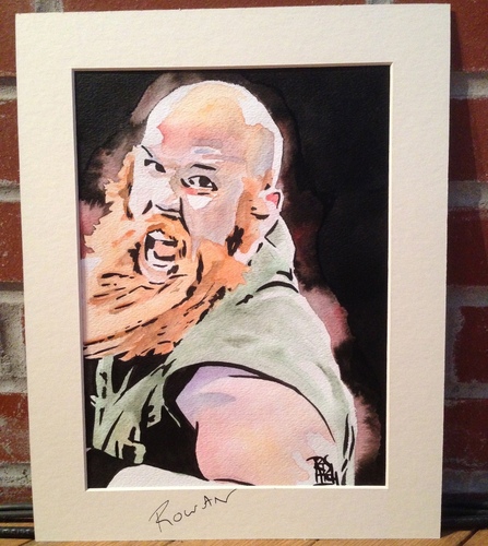 Erick Rowan Signed Painting by Rob Schamberger