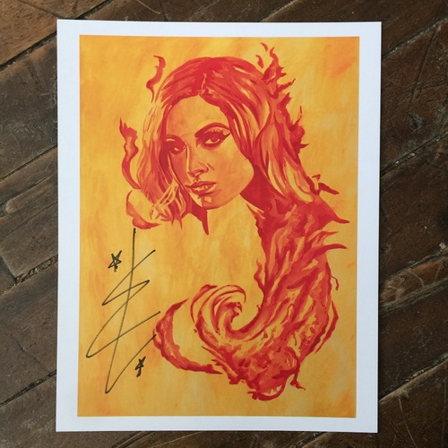 Becky Lynch SIGNED 11 x 14 Rob Schamberger Print