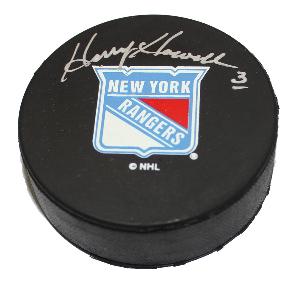 Harry Howell Autographed New York Rangers Puck