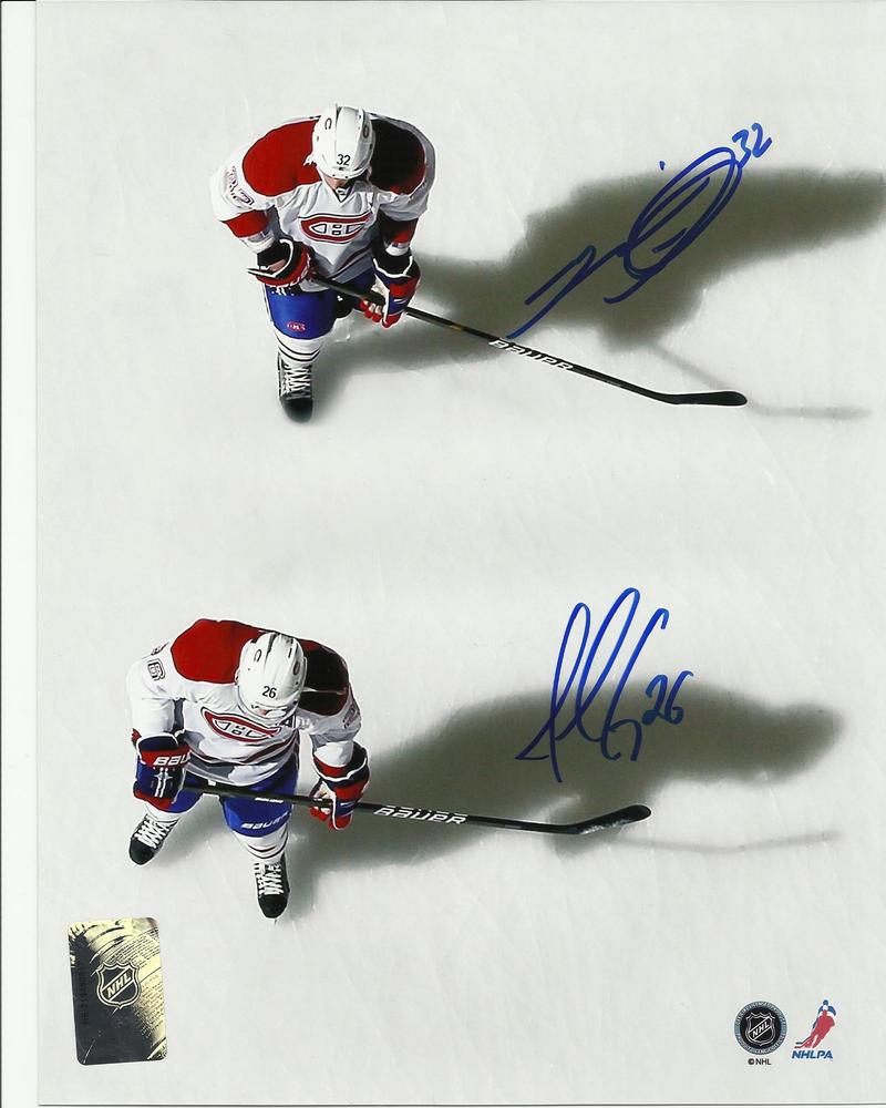 Josh Gorges & Travis Moen DUAL Signed Montreal Canadiens SHADOWS 8x10