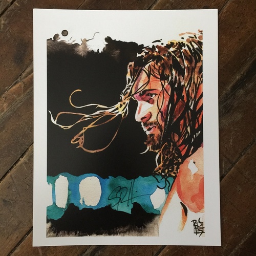 Seth Rollins SIGNED 11 x 14 Rob Schamberger Print