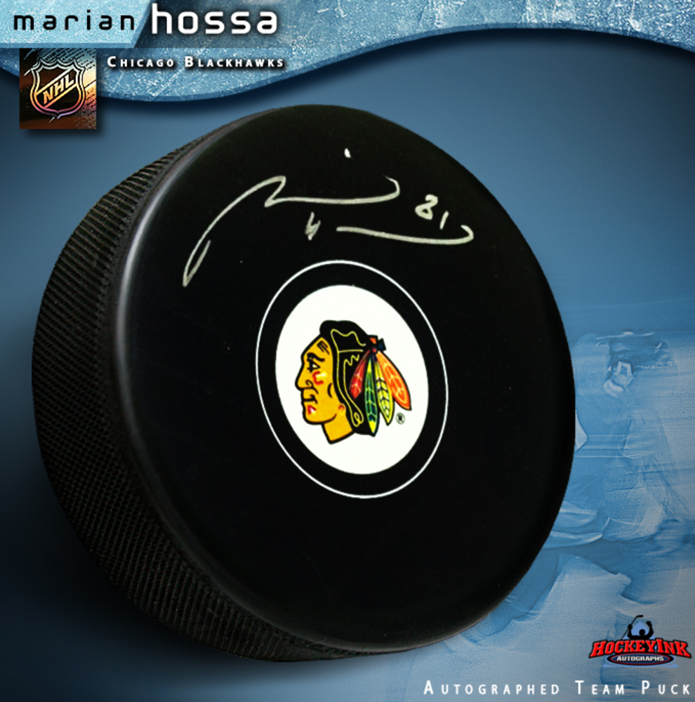 MARIAN HOSSA Signed Chicago Blackhawks Puck
