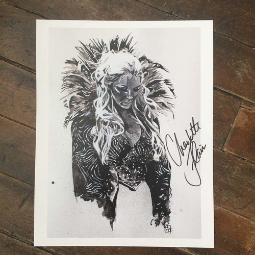 Charlotte Flair SIGNED 11 x 14 Rob Schamberger Print