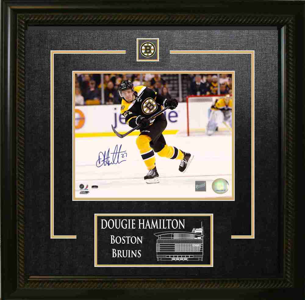 Dougie Hamilton - Signed 8x10 Etched Mat - Boston Bruins Black Action