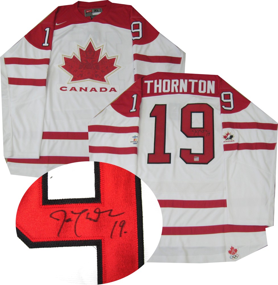 Joe Thornton Signed Jersey Canada Replica White
