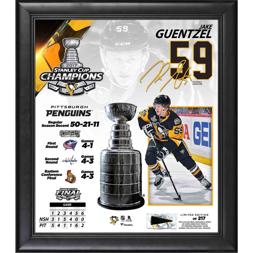 Jake Guentzel Penguins 2017 Stanley Cup Champions Framed 15
