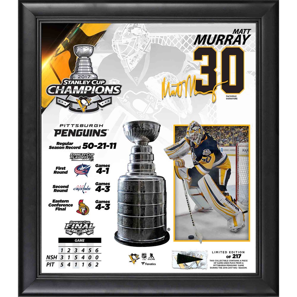 Matt Murray Penguins 2017 Stanley Cup Champions Framed 15