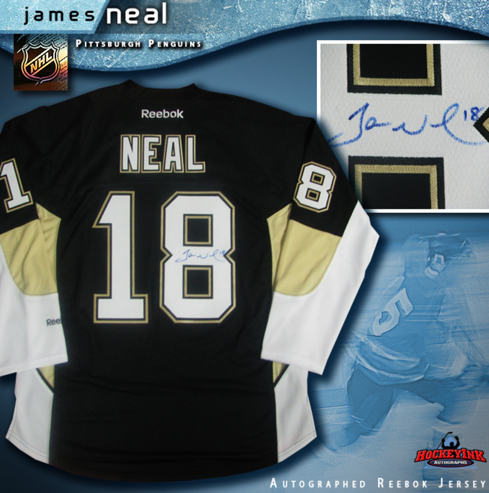 JAMES NEAL Signed Pittsburgh Penguins Black Reebok Jersey