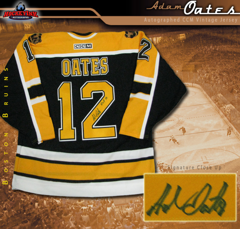 ADAM OATES Signed Boston Bruins Black CCM Jersey Ins. HOF