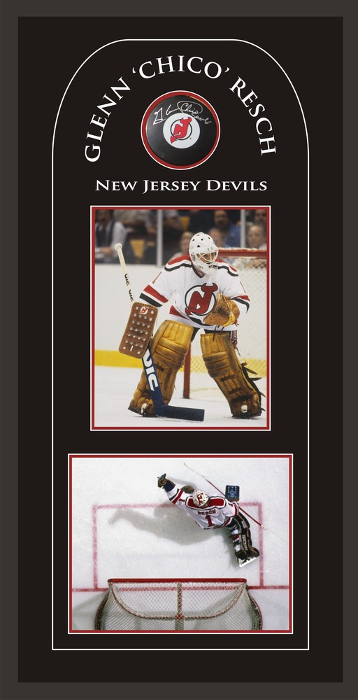 Chico Resch Signed Puck & 2-8x10's