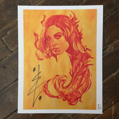 Becky Lynch SIGNED 11 x 14 Rob Schamberger Print