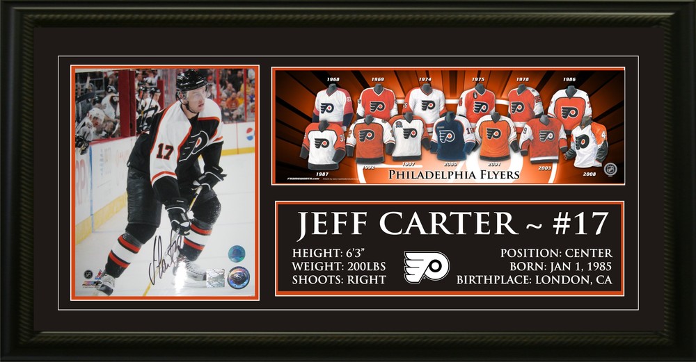 Jeff Carter Signed 8x10 with 5x15 Jersey Print