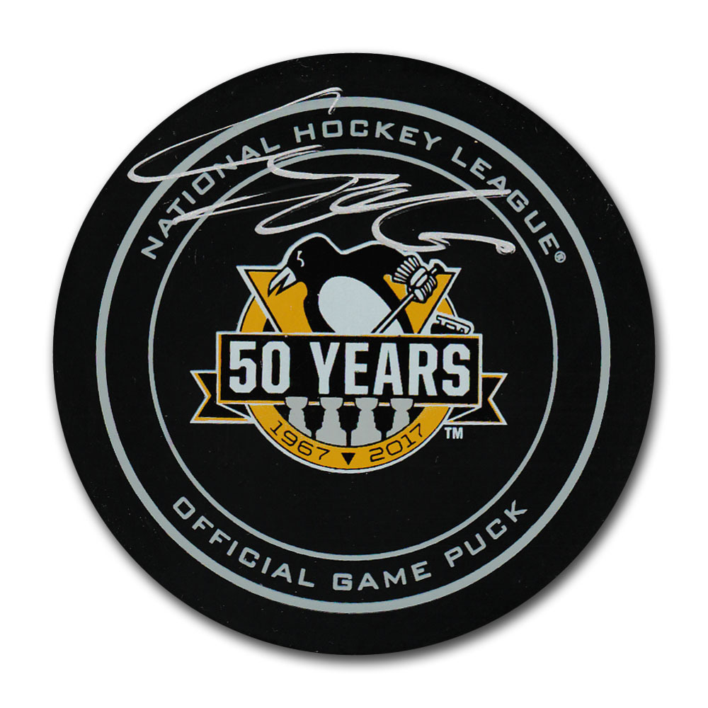 Carl Hagelin Autographed Pittsburgh Penguins 50th Anniversary Official Game Puck