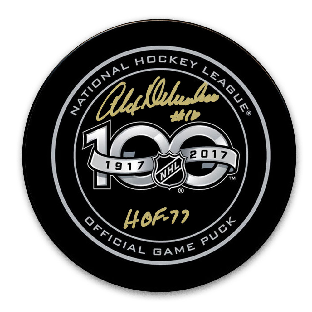 Alex Delvecchio 100th Year NHL Autographed Official Game Puck Detroit Red Wings