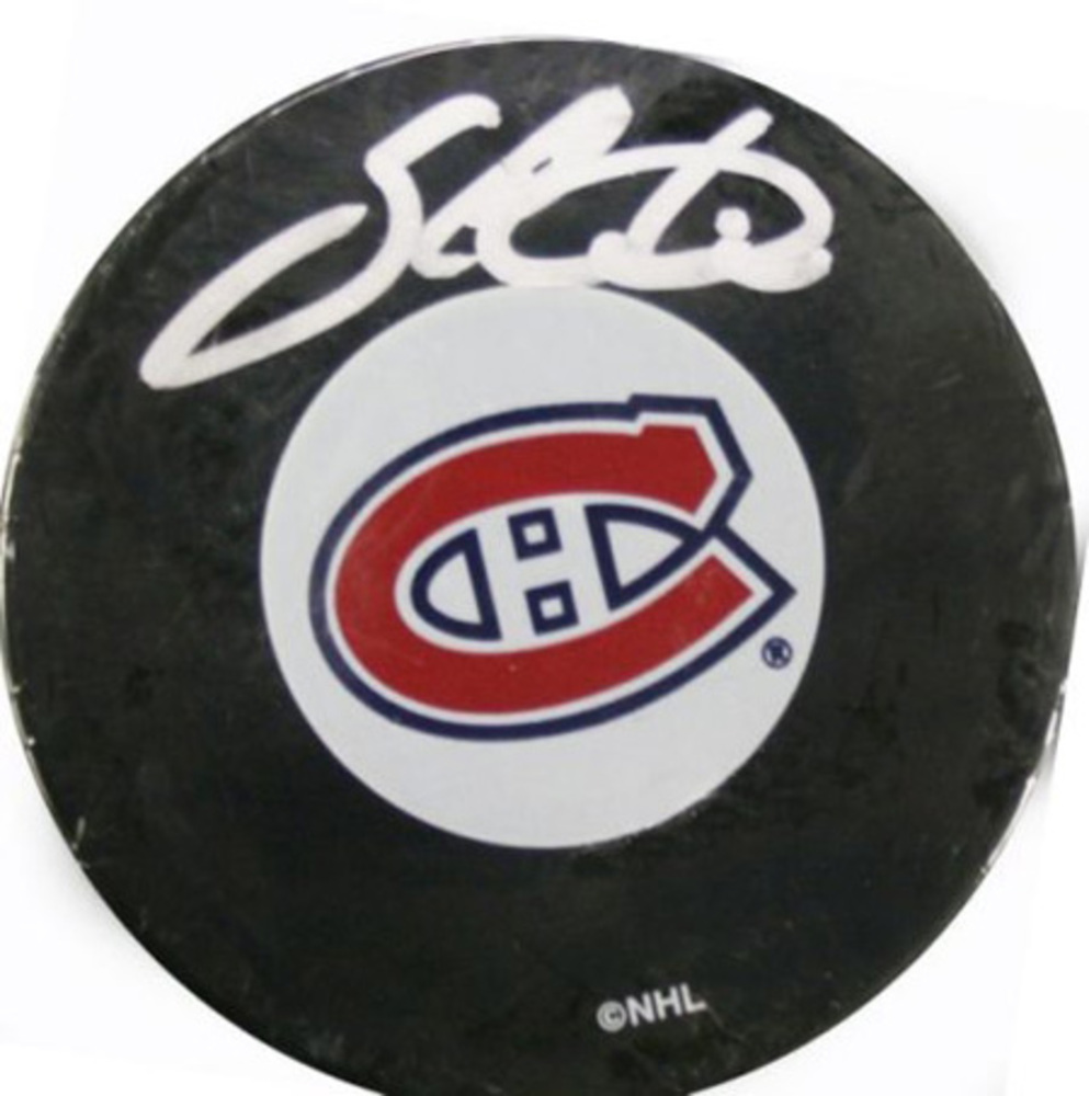 Saku Koivu Signed Puck Canadiens Logo