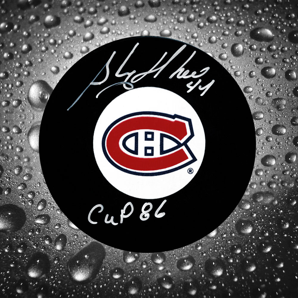 Stephane Richer Montreal Canadiens 1986 Cup Autographed Puck
