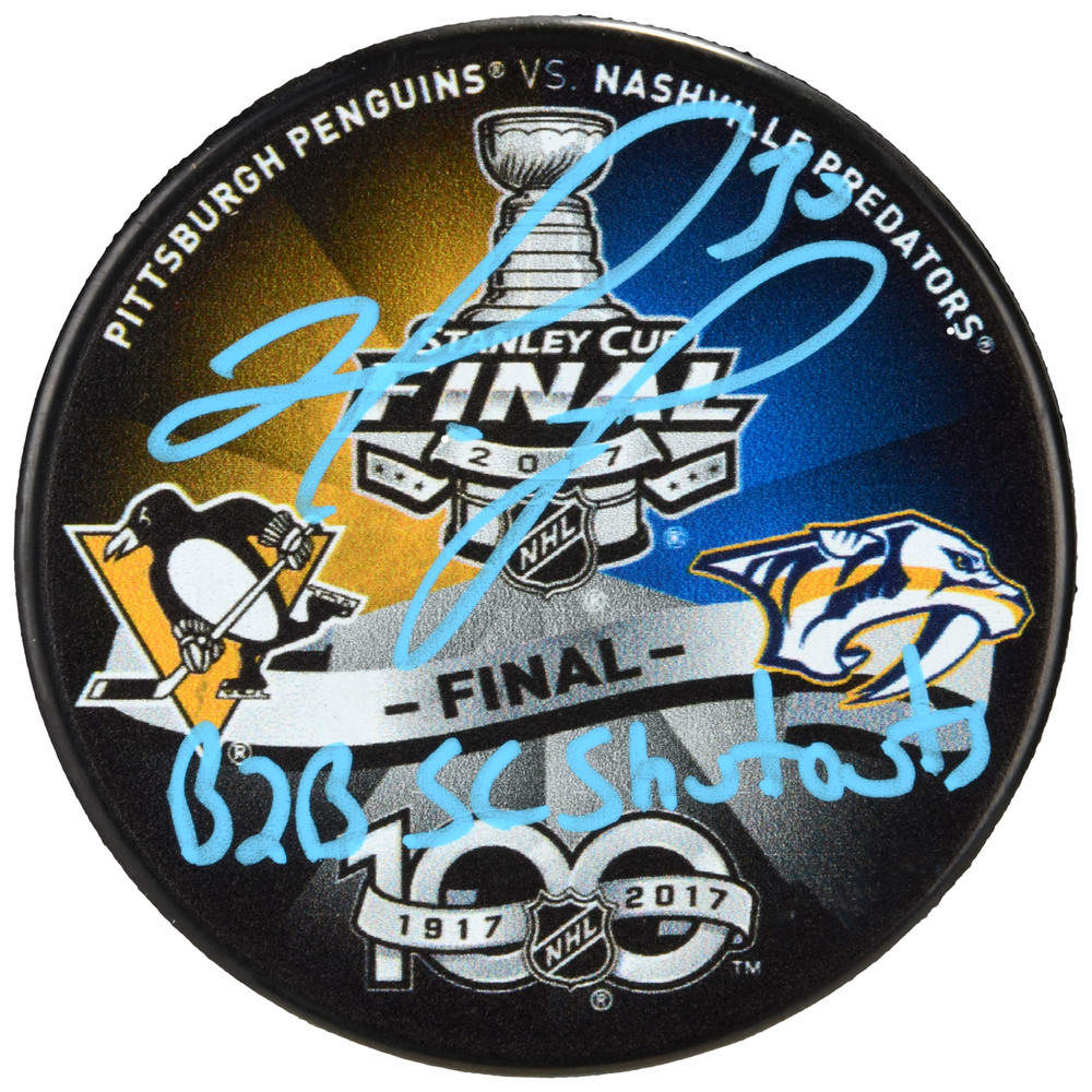 Matt Murray Pittsburgh Penguins Autographed 2017 Stanley Cup Final Match-Up Hockey Puck with Back2Back SC Shutouts Inscription - #1 In a Limited Edition of 30