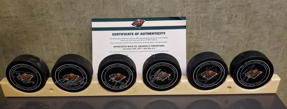 Wild Game Used Goal Puck-Came back from 3-0 in 3rd period, snaps Nashville 5 game win streak