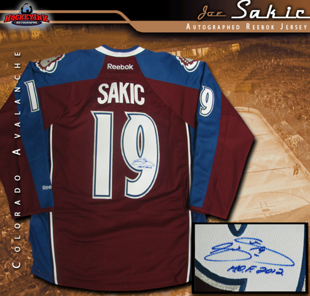 JOE SAKIC Signed Colorado Avalanche Burgandy Reebok Jersey - HOF 2012
