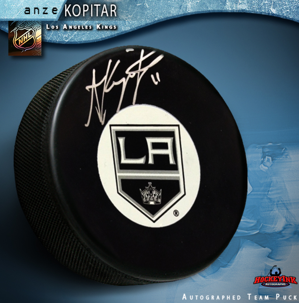ANZE KOPITAR Signed Los Angeles Kings Puck