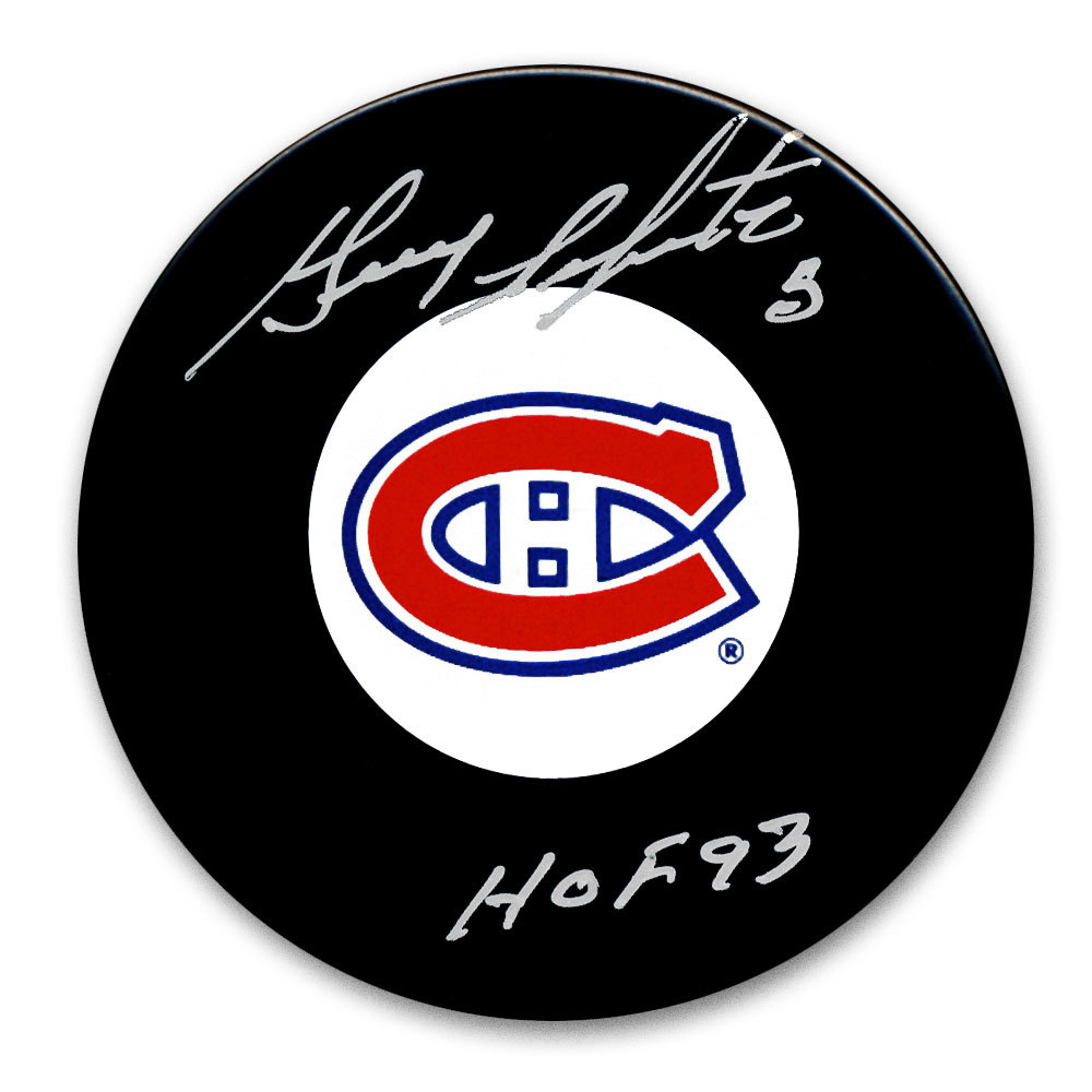 Guy Lapointe Montreal Canadiens HOF Autographed Puck