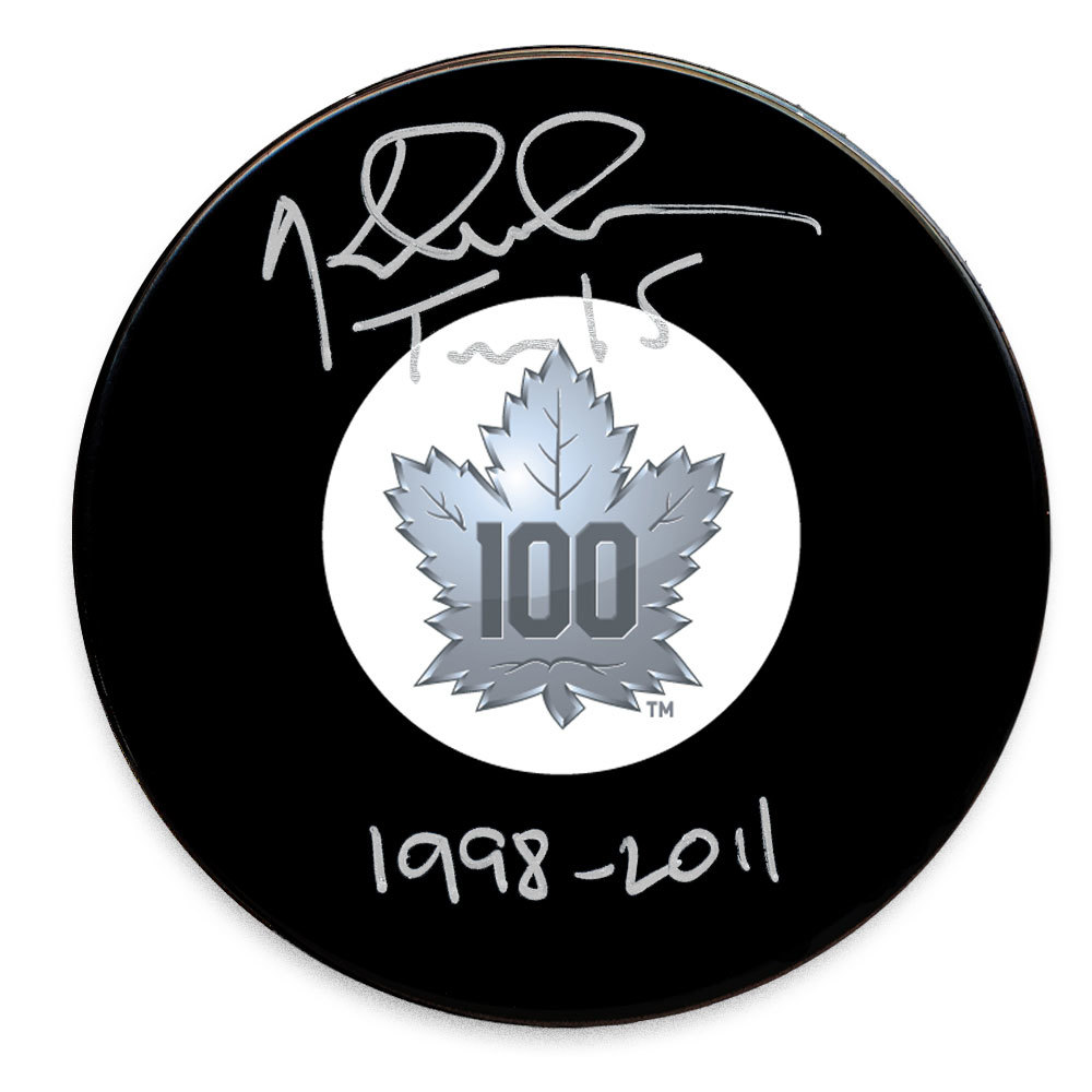 Tomas Kaberle Toronto Maple Leafs 100th Anniversary Autographed Puck