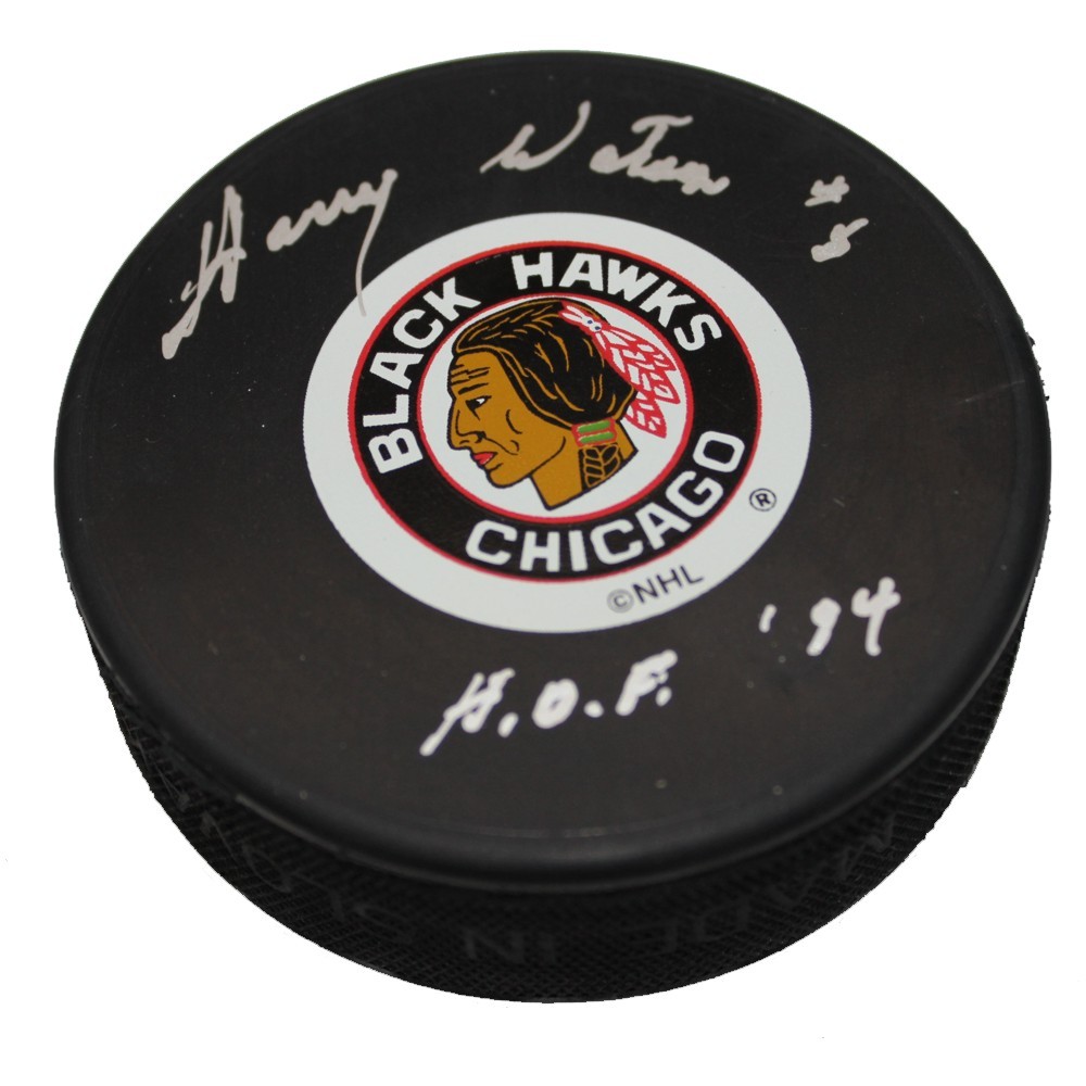 Harry Watson (deceased) Autographed Chicago Blackhawks Puck