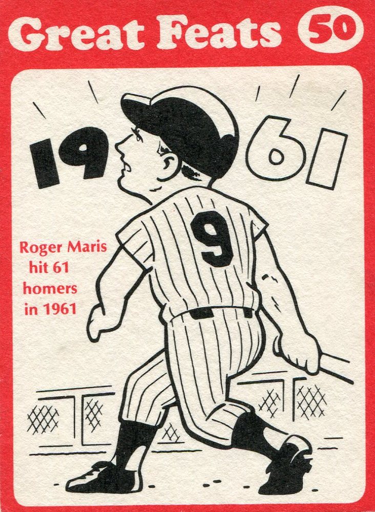 1972 Laughlin Great Feats #50 Roger Maris