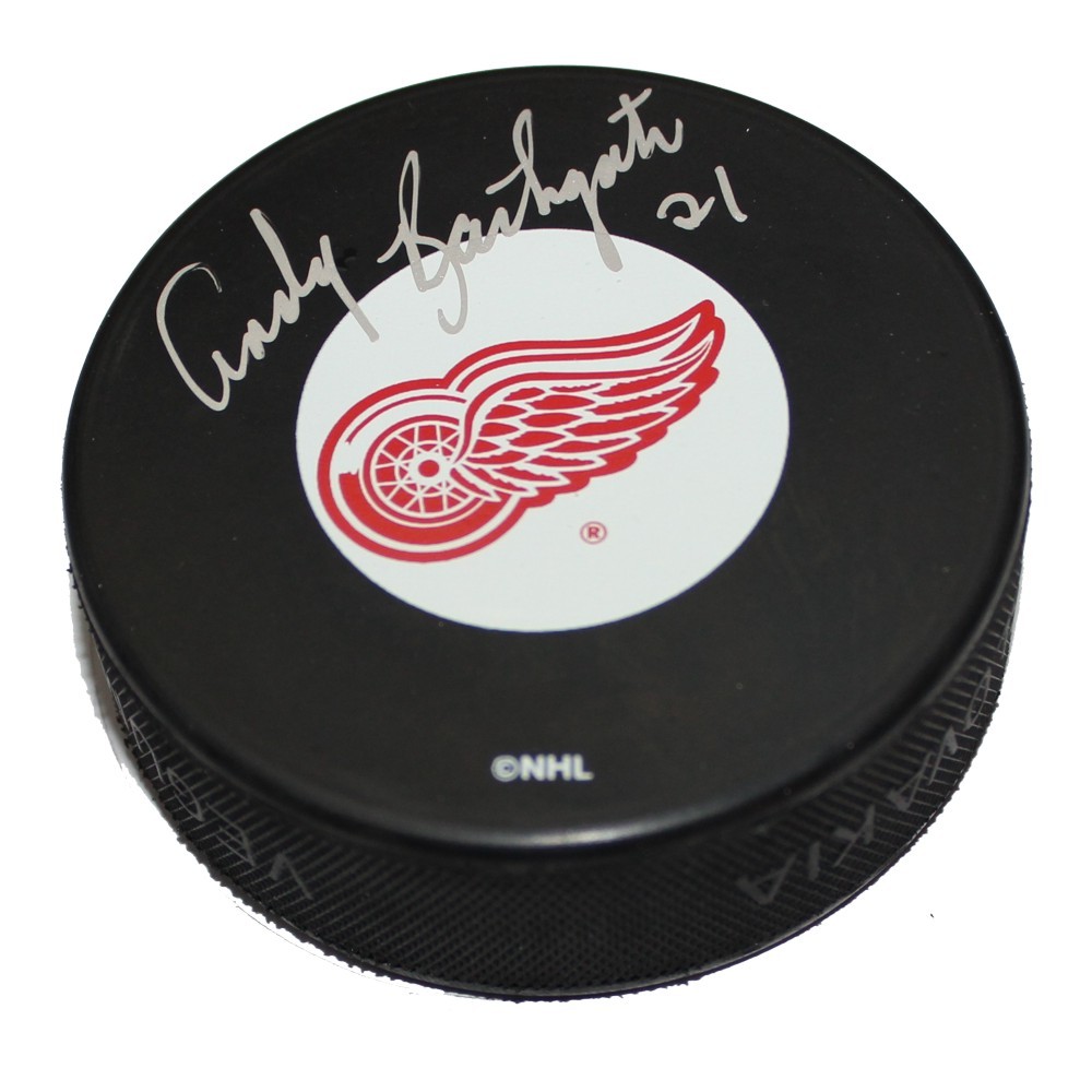 Andy Bathgate Autographed Detroit Red Wings Puck