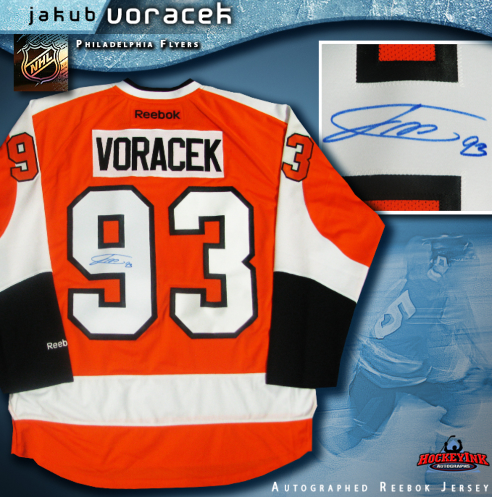 JAKUB VORACEK Signed Philadelphia Flyers Orange Reebok Jersey