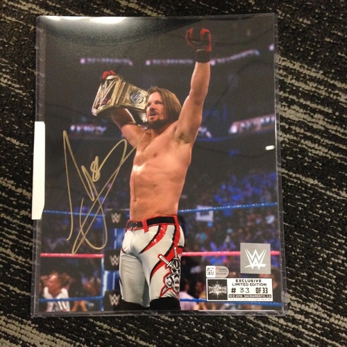 AJ Styles SIGNED 8 x 10 Limited Edition WrestleMania 33 Photo (#33 of 33)