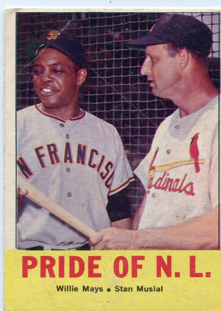 1963 Topps #138 Pride of NL/Willie Mays/Stan Musial