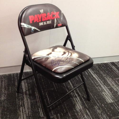 WWE Payback 2013 Event Chair SIGNED by Randy Orton