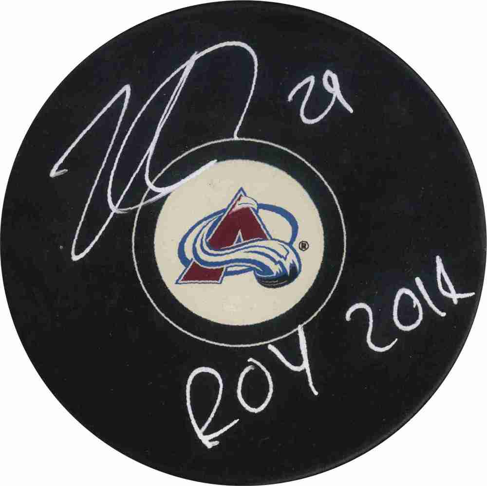 Nathan Mackinnon - Signed Puck - Avalanche Inscribed