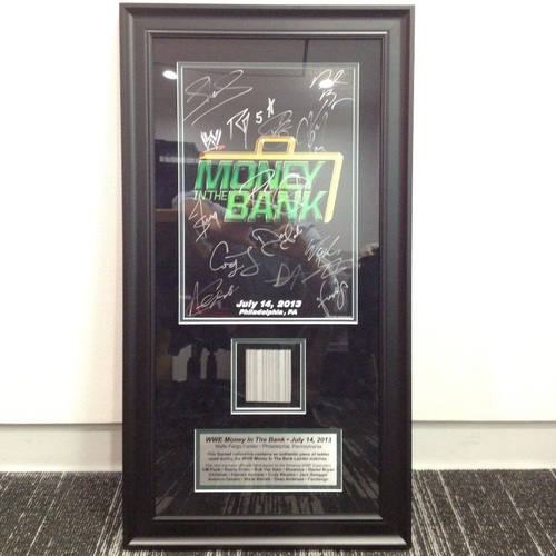 Money In The Bank 2013 SIGNED Plaque with piece of USED Ladder