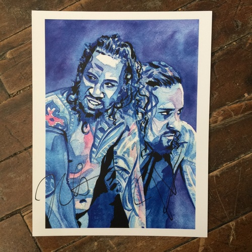 The Usos SIGNED 11 x 14 Rob Schamberger Print