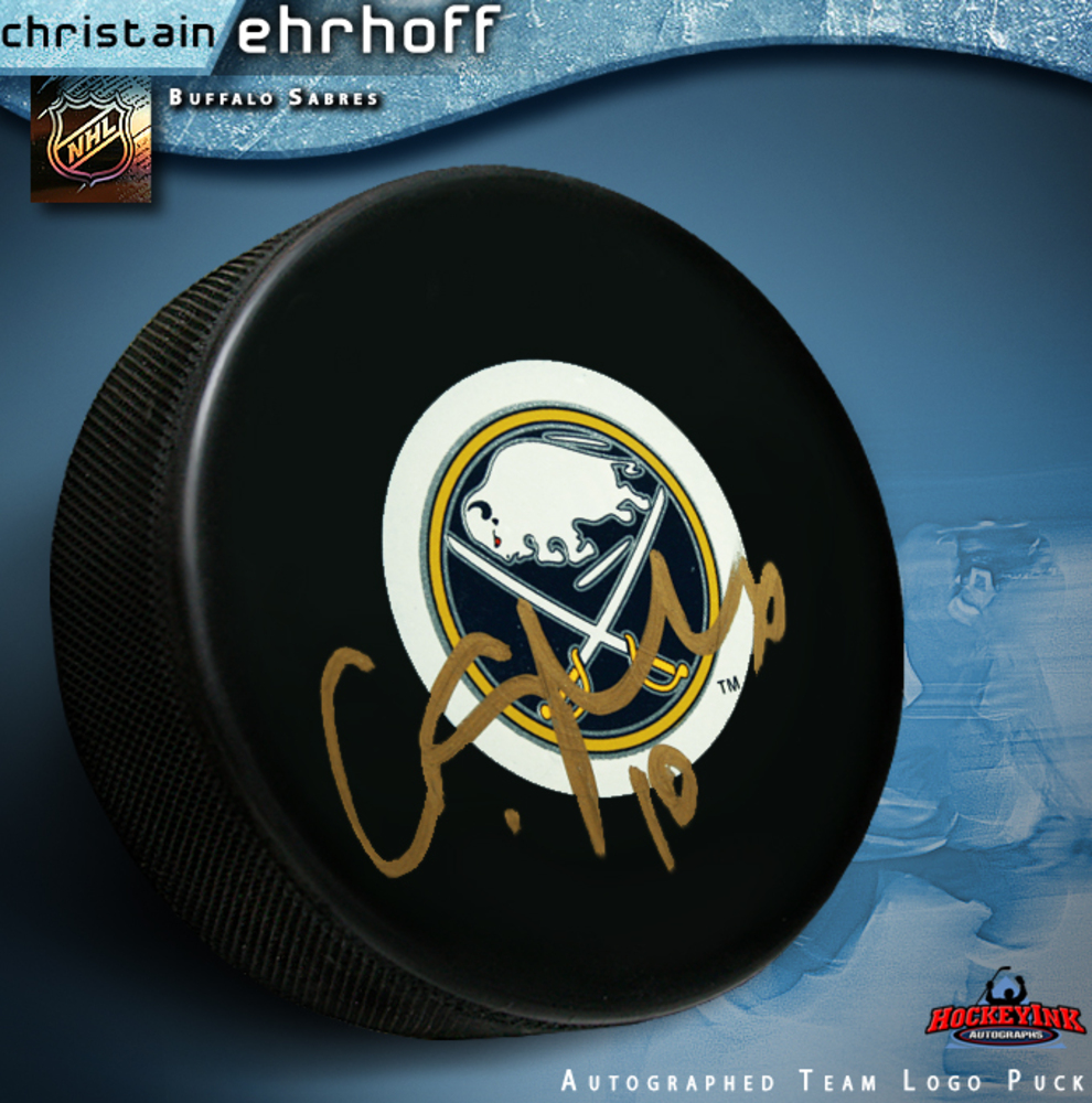 CHRISTIAN ERHOFF Signed Buffalo Sabres Puck