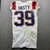 London Games - Patriots Jamycal Hasty Game Worn Jersey (10/20/2024) With London Games Patch