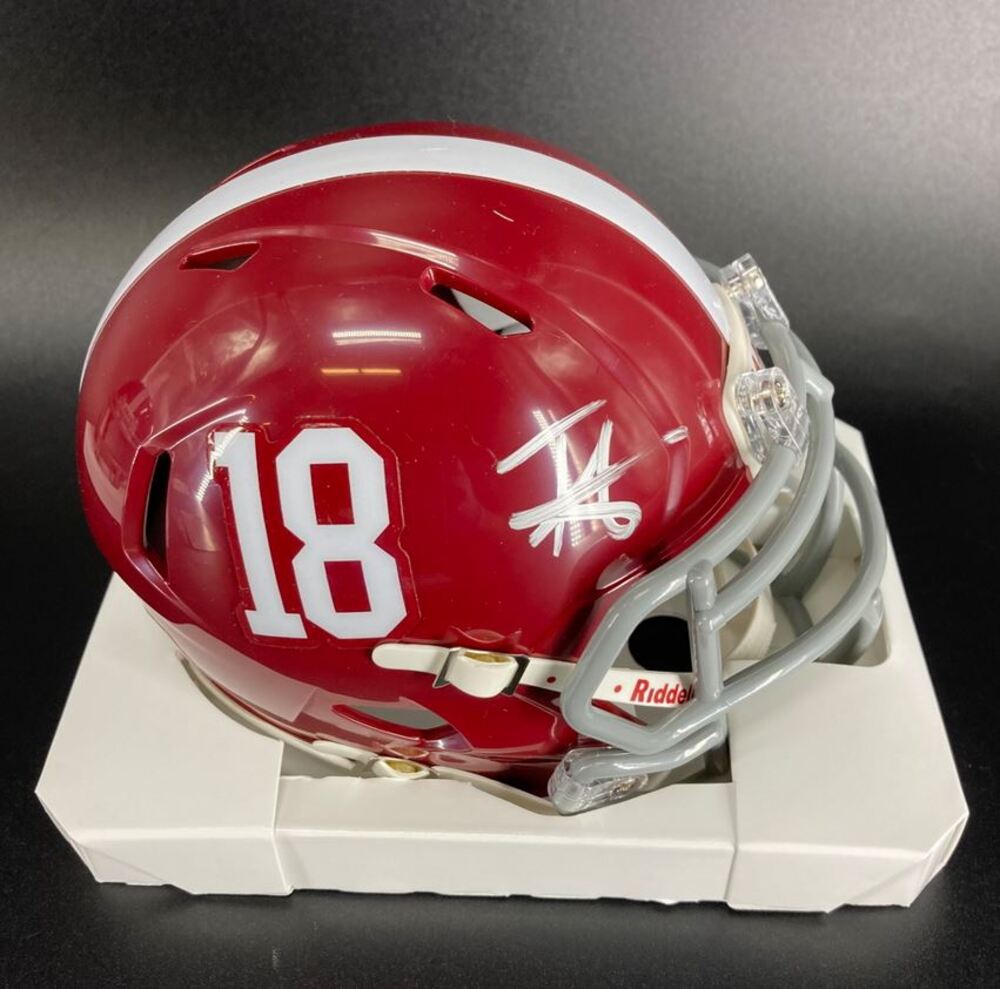 NFL - Lions Terrion Arnold Signed Alabama Mini Helmet | The official  auction site of the National Football League