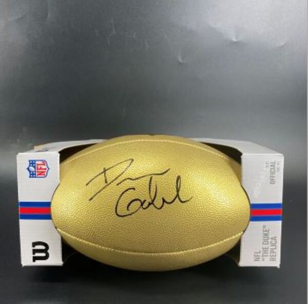 NFL - Browns Dillon Gabriel Signed Gold Composite Football